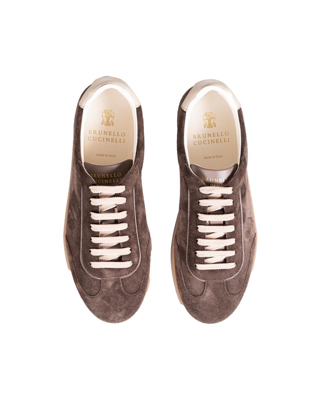 shop BRUNELLO CUCINELLI  Scarpa: Brunello Cucinelli sneakers in camoscio.
Chiusura con lacci piatti in cotone.
Fodera in pelle.
Fondo in gomma.
Composizione: 100% Pelle.
Fabbricato in Italia.. MZUSGGJ336-CRT46 number 3033786